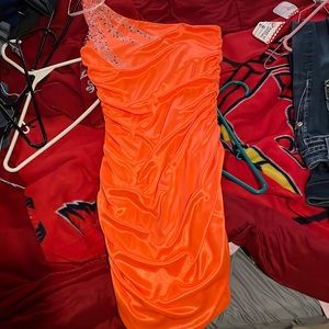 Small Neon Orange Cocktail Dress
